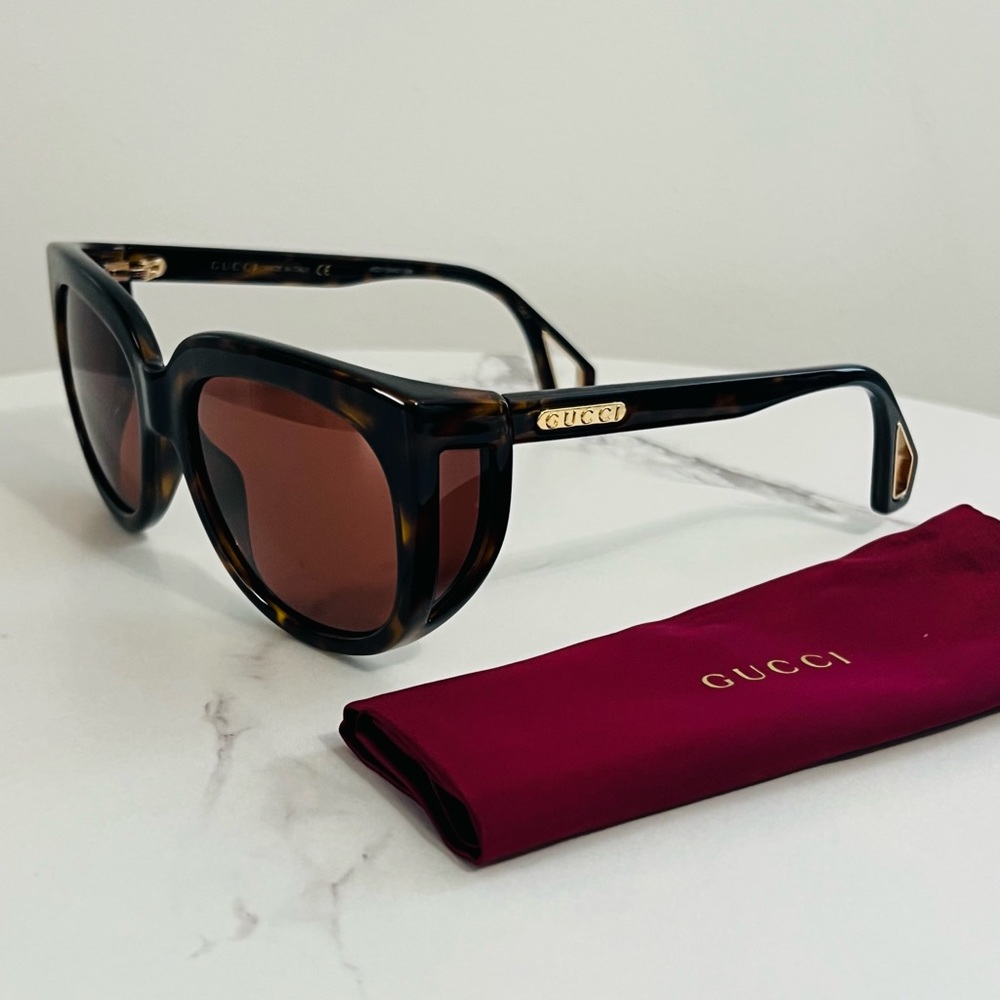 Gucci Havana Wrap Around Sunglasses